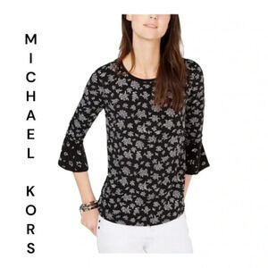 Michael Kors‎ Black Flared Sleeve Blouse